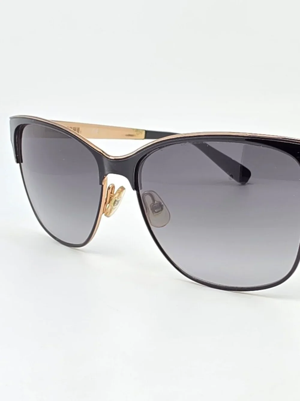 Bobbi Brown The Ruby 006 Black Gold Frame Grey Gradient Lens Cat Eye Sunglasses
